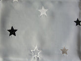 Design Schlaufen Scheibengardine große Sterne (bestickt)